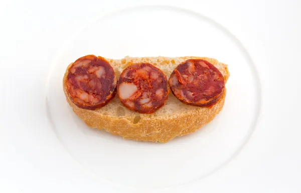 Tapa di chorizo — Foto Stock