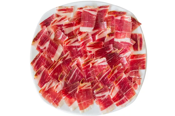 Dry-cured ham slices — Stock Photo, Image