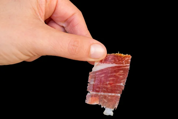 Picking serrano ham — Stock Photo, Image