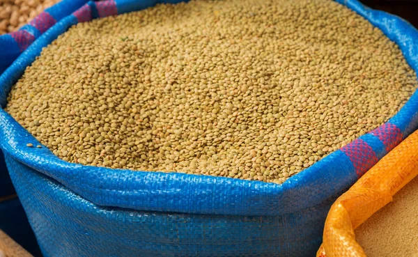 Sack of lentil — Stock Photo, Image