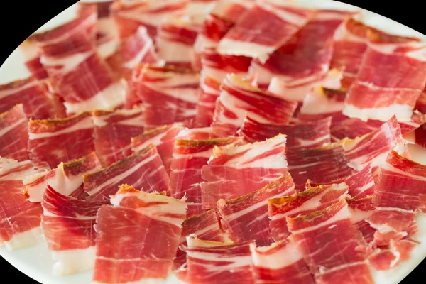 Dry-cured ham slices — Stock Photo, Image