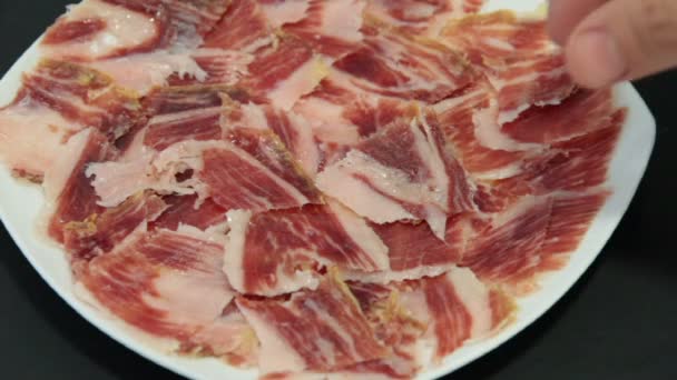 Raccolta prosciutto jabugo — Video Stock