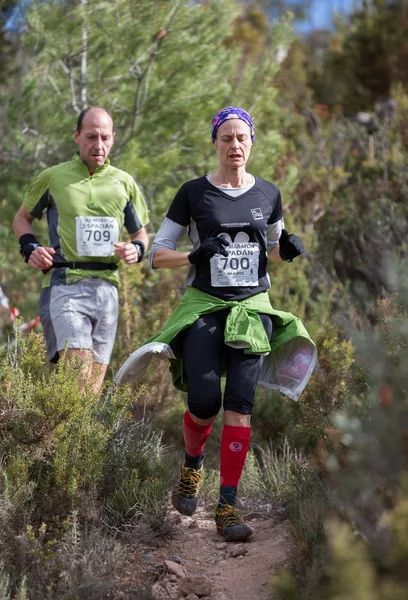 Carrera de montaña dura — Foto de Stock