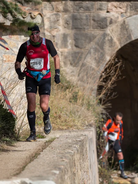 Maratona dura corrida de montanha, pista — Fotografia de Stock