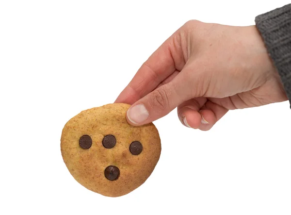 南瓜 cookie 和手 — 图库照片