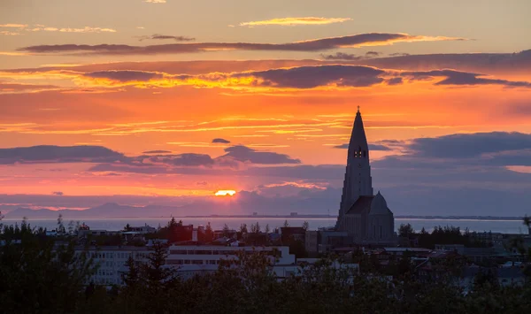 Reykjavik sunset — Stock Photo, Image