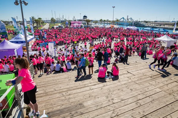 Woman Race against cancer — Stock Photo, Image