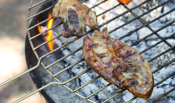 Turkije steaks op home grill — Stockfoto
