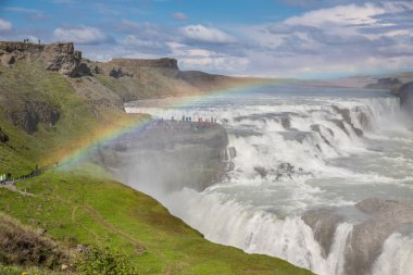 şelale gullfoss ve rainbow, İzlanda