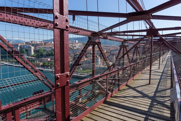 Sobre el puente colgante de Bizkaia — Foto de Stock