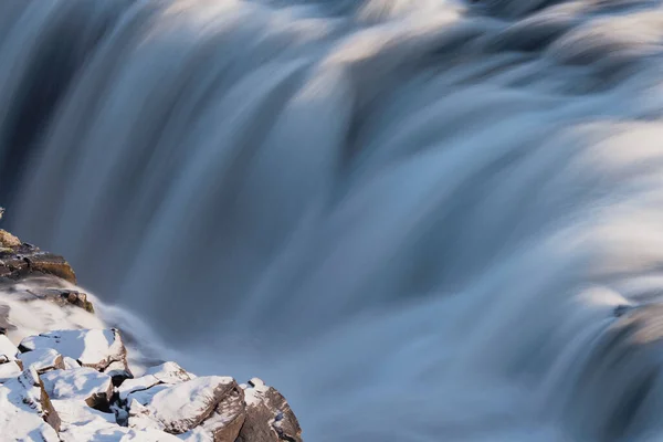 Dettifoss waterfall silk water closeup view, Iceland — Stock Fotó