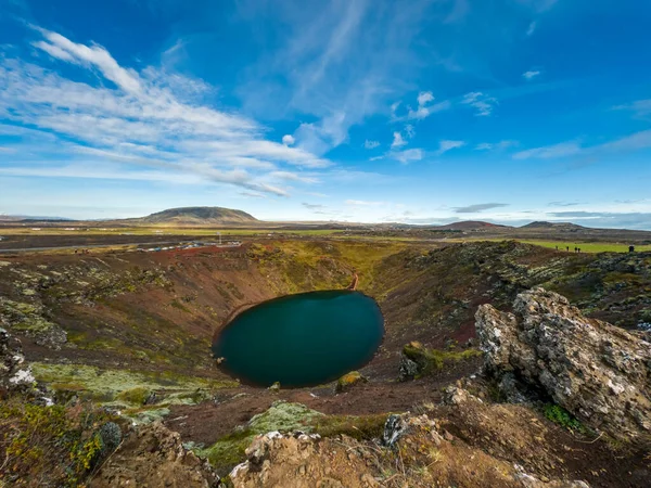 Kerid krater ovanifrån, gyllene cirkel Island — Stockfoto