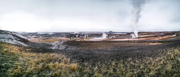 Myvatn fumarole és geotermikus terület Izlandon — Stock Fotó