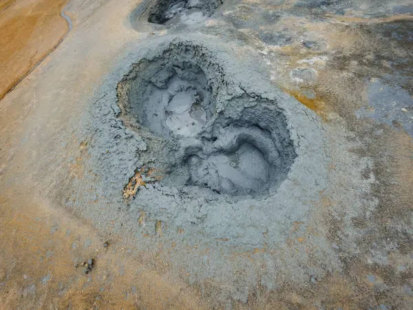 Hverir fango sorgenti termali a Myvatn vista lago vista dall'alto — Foto Stock