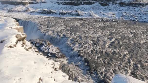 Wodospad Gullfoss w super zwolnionym tempie z dźwiękiem — Wideo stockowe