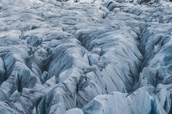 Massive fond de glacier crevassé, plan long — Photo