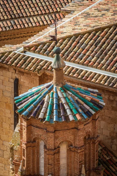 Top View Colorful Tile Roof Tower — Stok fotoğraf