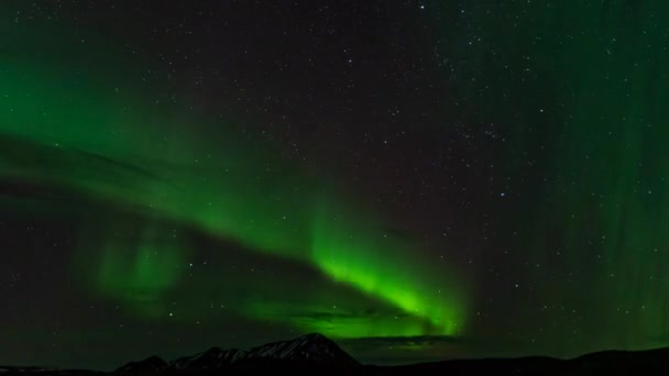 Northern Lights Mountain Peaks Time Lapse — Stock Video