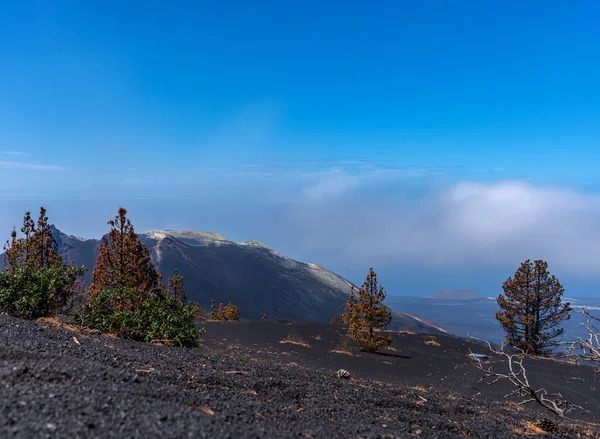 Cumbre Vieja Sopka Kráter Dlouhé Expozice Detailní Pohled Palma Španělsko — Stock fotografie