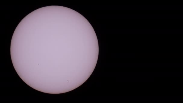 Sun Sunspots Black Background — Stock Video