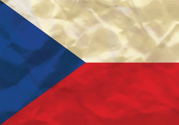 체코 공화국의 구겨진된 국기 — 스톡 벡터