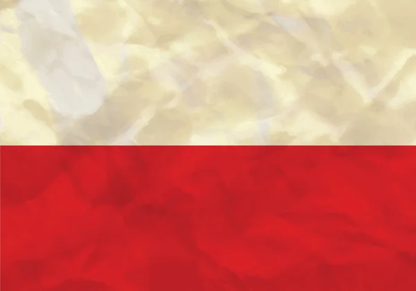 Drapeau froissé de Pologne — Image vectorielle