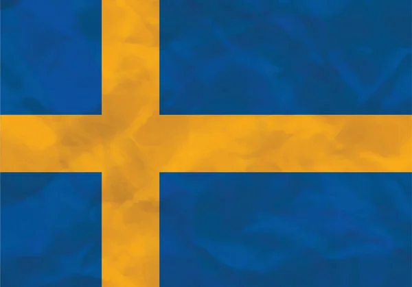 Τσαλακωμένο σημαία της Σουηδίας — Διανυσματικό Αρχείο