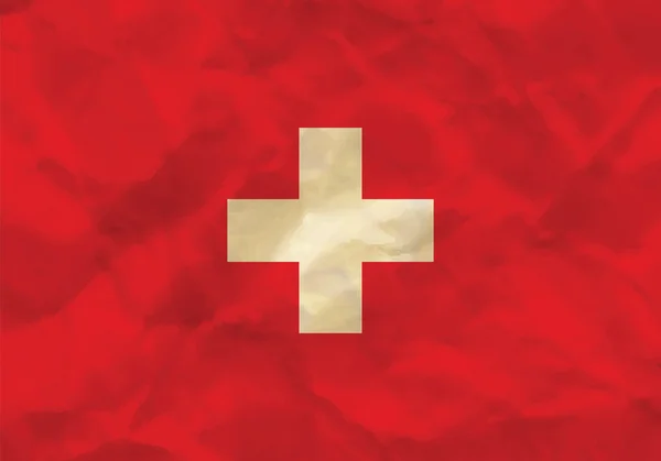 Drapeau froissé de Suisse — Image vectorielle