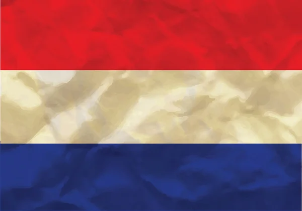 Zerknitterte Flagge der Niederlande — Stockvektor