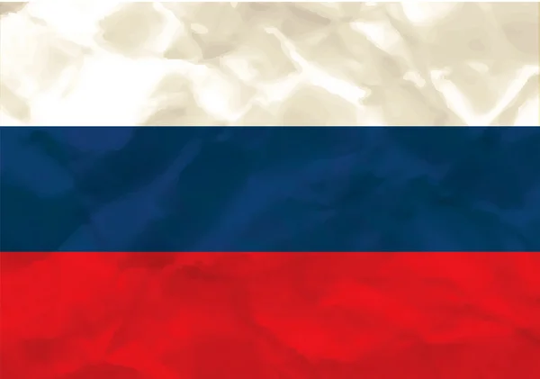 Bandera arrugada de Rusia — Vector de stock