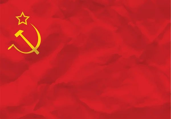 Bandera arrugada de la URSS — Vector de stock