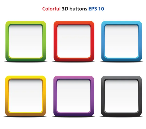 Σύνολο πολύχρωμα κουμπιά 3d — Διανυσματικό Αρχείο