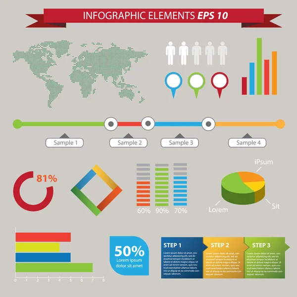 Conjunto de elementos de infografía — Archivo Imágenes Vectoriales