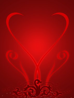 Stylized heart and flower 2 clipart