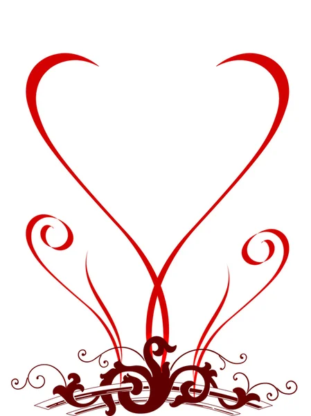 stilize kalp ve çiçek