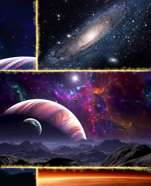 Uzay konulu kolaj