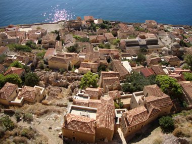 monemvasia, peloponnese görünümünü