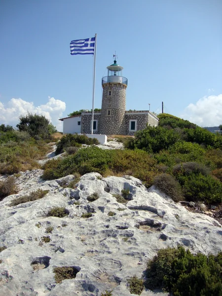 Skinari vuurtoren, eiland zante, Griekenland — Stockfoto