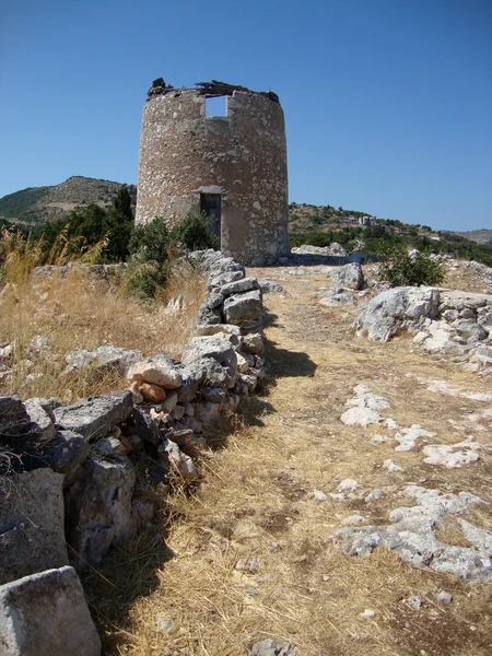 Ruiny starego wiatraka, wyspa Zakynthos, hellas — Zdjęcie stockowe