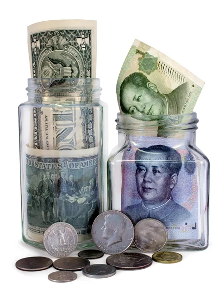 American and Chinese Money — Stock Photo, Image