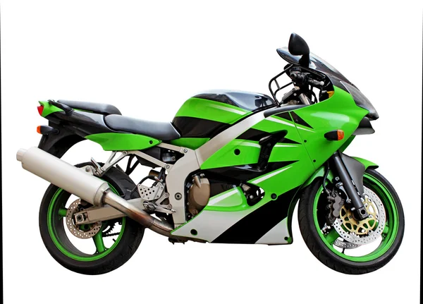 Zielony motocykl — Zdjęcie stockowe