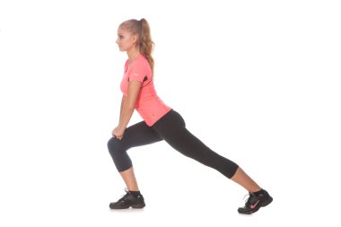 Spor egzersiz yaparak kız