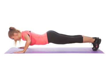 Spor egzersiz yaparak kız