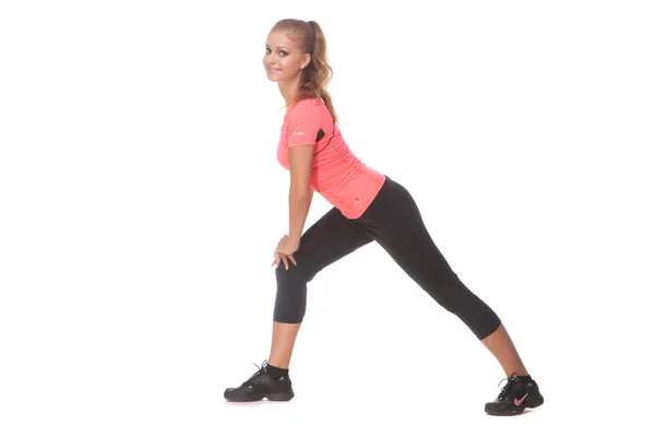 Girl doing sport exercise — Stock Photo, Image