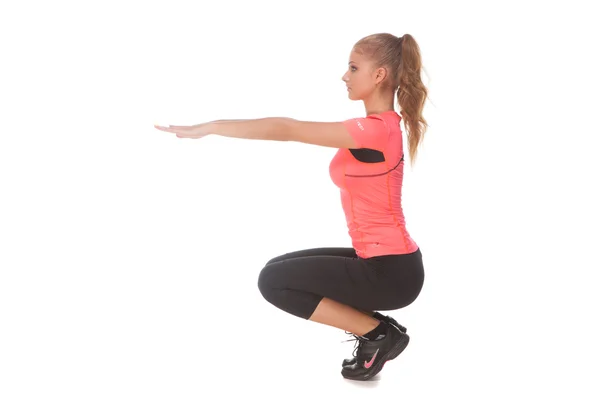 Girl doing sport exercise — Stock Photo, Image