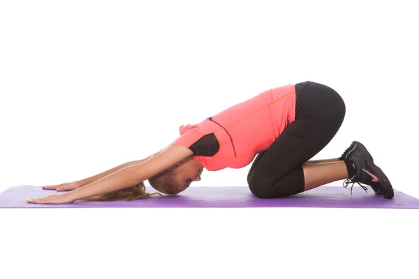 Girl doing sport exercise — Stock Photo, Image