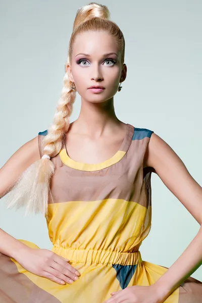 Girl looking like Barbie doll — Stock Photo, Image