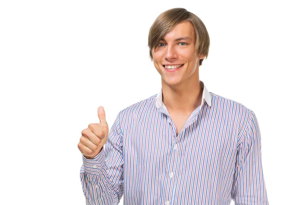 Young man with thumb up — Stock Photo, Image