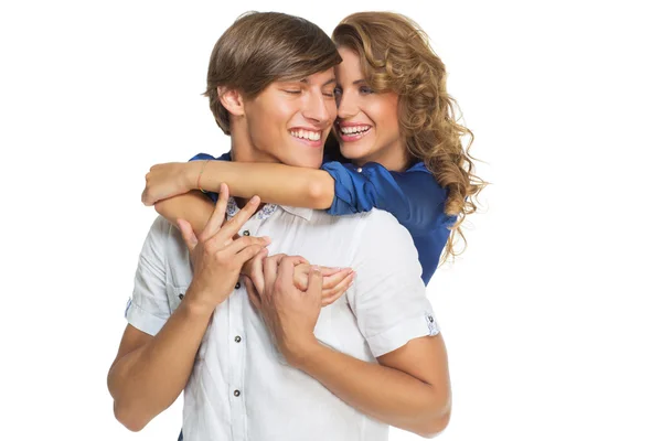 Young couple hugging each other — Stock Photo, Image