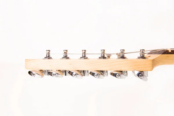 Part Electric Guitar Headstock White Background — Stock Photo, Image